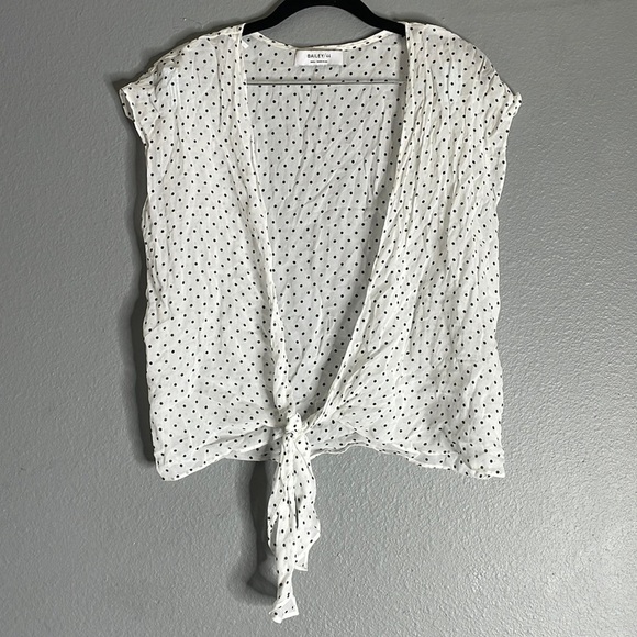 Bailey 44 Polkadot Tie Front Sheer Blouse Top - Picture 1 of 3